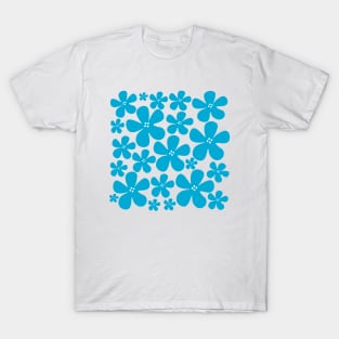 Blue floral flowers pattern design T-Shirt